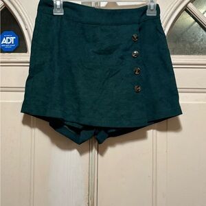 SHEIN Dark Teal Buttoned Skorts